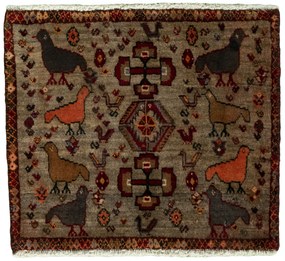 Gabbeh Tappeto persiano 60 x 60 Rosso (Iran) Annodato A Mano