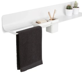 Mensola per bagno Curva L 80 cm bianco