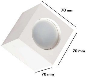 Applique da Soffitto in Gesso Pitturabile 70x70x70mm 1xGU10