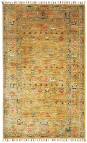 Samarkand Tappeto 80 x 130 Verde (Pakistan) Annodato A Mano