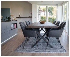 Set di sedie da pranzo nera in imbottito con braccioli 2 pz Harbo – House Nordic