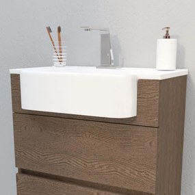 Lavabo da appoggio Florida BADEN HAUS rettangolare in resina L 70.5 x H 13 x P 42 cm bianco