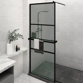 Parete Doccia Walk İn Mensola Nera 80x195cm Vetro Esg Alluminio /