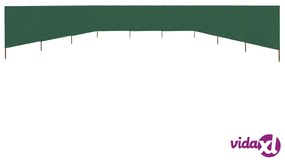 vidaXL Paravento a 9 Pannelli in Tessuto 1200x120 cm Verde