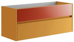 Mobile da bagno sospeso sotto lavabo L 119.5 x H 50 x P 45.5 cm rosso opaco, 2 cassetti Niwa