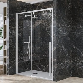 Kamalu - porta doccia bianca 150cm scorrevole altezza 200cm | ksa4000b