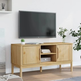 Mobile tv floro marrone cera 114x43x55 cm in legno di pino