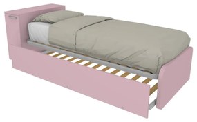 964RK - Letto cameretta 80x190  singolo con elemento contenitore in testata e secondo letto estraibile