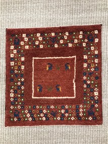 Gabbeh Tappeto 40 x 40 Rosso (Iran) Annodato A Mano