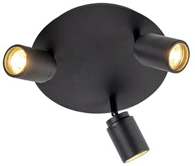 Faretti bagno moderno 3 luci nero IP44 - DUCHA