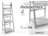 Scala portasciugamani scaffale bagno arredo bianco cm 41 x 35 x 116 h