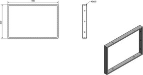 Supporto per piano nero in acciaio 49x4 cm – Sapho