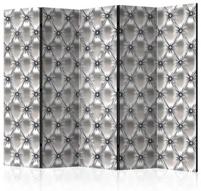 Paravento White Queen II (5 pezzi) - composizione elegante con motivo grigio