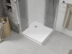 Mexen Lima Duo cabina doccia pieghevole 90 x 90 cm, trasparente, cromo + piatto Flat - 856-090-090-01-02-4010