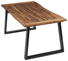Tavolo da pranzo in legno massello di acacia 180x90 cm