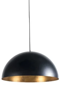 Lampada a sospensione industriale intelligente nera con oro 50 cm incl. Wifi G125 - Magna Eco