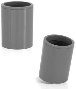 Set accessori bagno da appoggio 5 pezzi in plastica grigio Glim