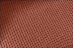 Divano angolare color terracotta allungabile e con contenitore rivestito in velluto a coste Voltaire – Bobochic Paris