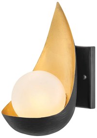 Applique Contemporanea Ren Acciaio Nero Opaco Oro 1 Luce G9 3 Ledw 3000K 300Lm