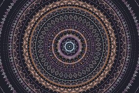 Carta da parati – Mandala con motivo solare in tonalità viola