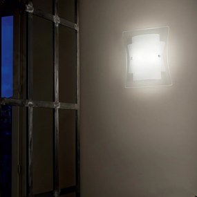 Applique Moderna Triplo Vetro Bianco 1 Luce E27