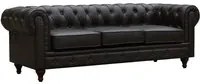 Divano fisso Chesterfield Aliza 204x80x58 cm 3 posti colore Marrone