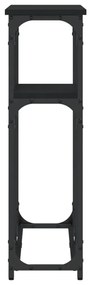 Tavolino consolle nero 90x22,5x75 cm in legno multistrato