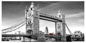 Stampa su tela London tower bridge b&w, multicolore 140 x 70 cm