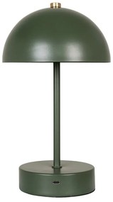 Lampada da tavolo LED verde scuro con paralume in metallo (altezza totale 25 cm) Holt – House Nordic