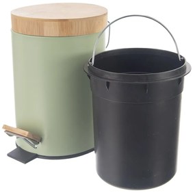 Bidone in metallo con piedini verde chiaro 5 l Greenish - Orion