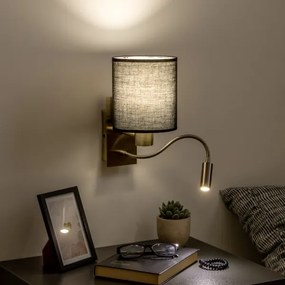 Brilagi - Applique a LED NUBILA 1xE27/25W/230V + LED/3W ottone/nero