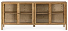 Vetrina di colore naturale con effetto rovere 180x80x40 cm Ceci – MOME