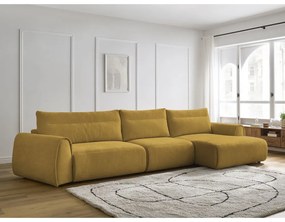 Divano angolare in giallo ocra Aden – Bobochic Paris