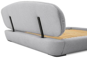 Letto matrimoniale imbottito grigio con doghe in legno 160x200 cm Odette - Scandic