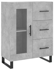 Credenza Grigio Cemento 69,5x34x180 cm in Legno Multistrato