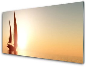 Pannello retrocucina Barca Mare Il Sole Paesaggio 100x50 cm