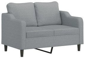 Set di divani 2 pz con cuscini grigio chiaro in tessuto
