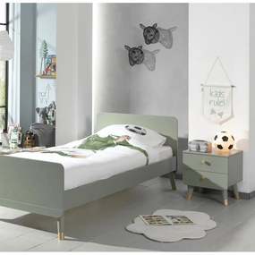 Comodino per bambini verde oliva in legno di pino Billy - Vipack