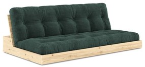 Divano letto in velluto a coste verde scuro 196 cm Base - Karup Design