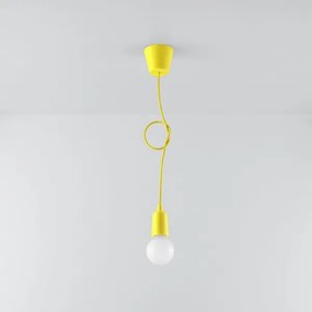 Lampadario a sospensione con filo DIEGO 1xE27/60W/230V giallo