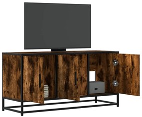 Mobile Tv Rovere Fumo 100x35x50 Cm Legno Multistrato E Metallo /