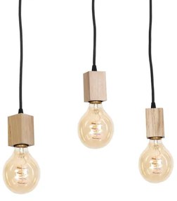 Lampadario a sospensione JACK 3xE27/40W/230V legno naturale