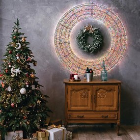 Figura natalizia illuminata multicolore H 110 cm