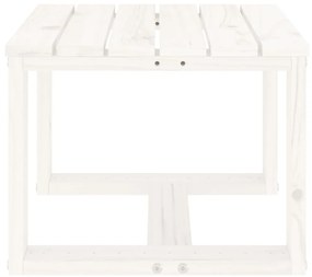 Tavolino da giardino bianco 40x38x28,5 cm legno massello pino