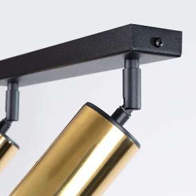 Sollux SL.1383 - Faretto WINX 2xGU10/10W/230V nero/oro