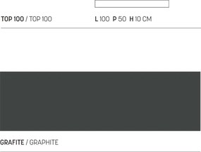 Mensola sospesa 100 cm per lavabo bagno in legno Grafite - COSTA