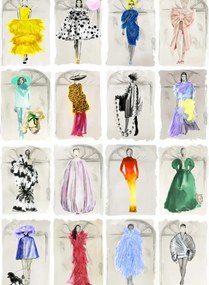 Cole & Son Carta da parati Couture Carousel with Windows - Bright Multi Pearl