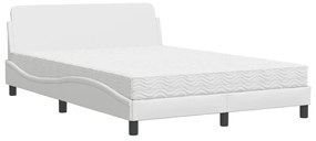 Letto con materasso bianco 140x190 cm in similpelle