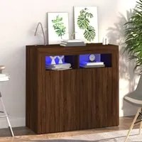 Credenza con Luci LED Rovere Marrone 80x35x75 cm 815731