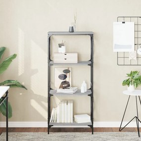 Libreria 4 Ripiani Grigio Sonoma 59x35x132cm Legno Multistrato /